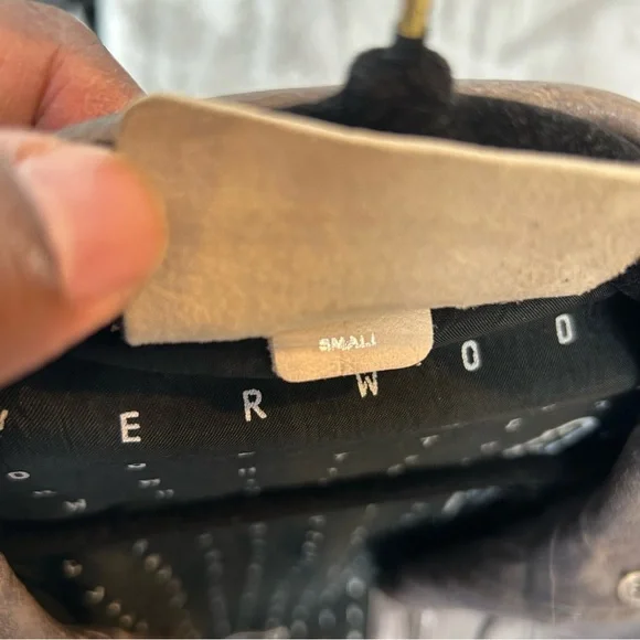 Women's Brown Leather Bomber Jacket with Ribbed Cuffs and Waistband - Picture 16 of 16